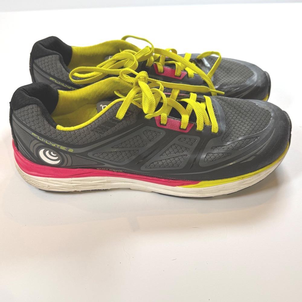 Topo‎ Athletic Fli-Lyte 2 Womens 10 Running Shoes Black Yellow Pink 3mm Drop